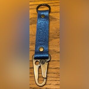 Comet Metallic Blue Long Leather Key Holder - Brand New